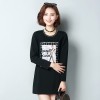 Korean fashion the new pattern slim women 's pattern printed thickening woolen t-shirt 8089