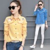 8585 Korean girl pineapple printed agaric corduroy shirt