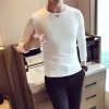 T508 pure color tight bottoming casual men T-shirt