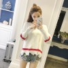 6017 college style round collar knitted sweater