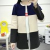 632 round neck color mathcing wool jacket