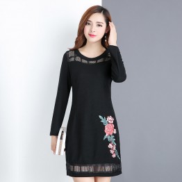 6071 OL temperament slim long sleeve dress