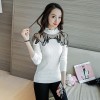 8548 embroidery slim sweater