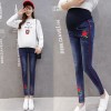 123 Rose embroidered pregnant women jeans