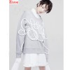 5080 bat sleeves stereoscopic lines loose sweatshirt