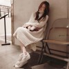 5917 high collar loose thickening long knitted sweater dress 