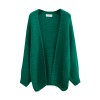 1013 Korea pure color thick rod needle long sweater cardigan