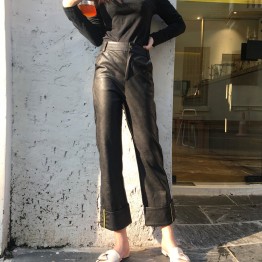 3968 high quality leisure PU leather pants