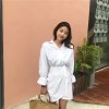 162 Fashion College style slim waist shirt dress