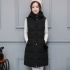 1655 feathers hooded hair ball long down vest jacket 