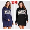 3227 Euramerica fashion printing fleece thick hooded warm sweatshirt dress