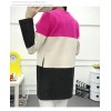 632 round neck color mathcing wool jacket