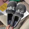 998-12 warm rabbit fur women's flat single shoes