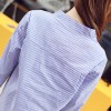 076 v neck classic vertical stripes comfortable shirt
