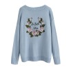 1082 back big embroidery flowers sweater cardigan