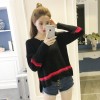 6017 college style round collar knitted sweater