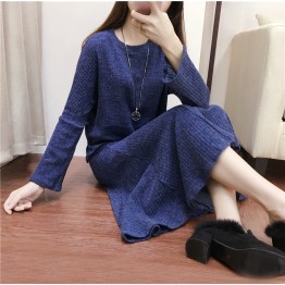 6622-1 elegant knitted sweater with skirt