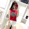 8810 cotton print sleeveless girl t-shirt