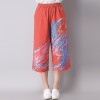 3560 culture retro national wind printing wide leg pants