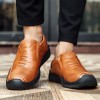 25580 thick flat bottom soft leather casual men's shoes