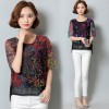 711 short sleeve digital printing chiffon shirt