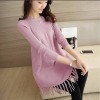 112 loose A-line tassel long sweater