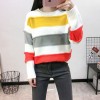 6616 rainbow stripes Harajuku sweater