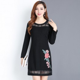 6071 OL temperament slim long sleeve dress