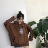 3185 Korean printing hooded loose sweatshirt