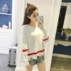 6017 college style round collar knitted sweater