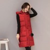 1655 feathers hooded hair ball long down vest jacket 