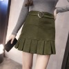 7186 fashion slim pleated wool skirt