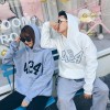 523 Korea ulzzang number 424 embroidery couple sweatshirt