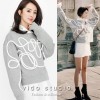 5080 bat sleeves stereoscopic lines loose sweatshirt