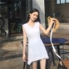 0152 Korea retro style solid color sleeveless knitted dress