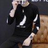 M3038 autumn and winter slim round neck long sleeve shirt