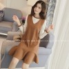 518 maternity long sleeve T-shirt with lotus leaf dress