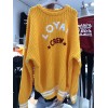 8186 Women's loose round neck letters long sleeve sweater