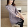 112 loose A-line tassel long sweater