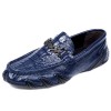 07585 crocodile pattern thick soft bottom leather men's shoes