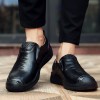 25580 thick flat bottom soft leather casual men's shoes