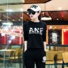 8092 round neck letters print sweatshirt with leisure sports pants