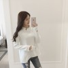 8851 high collar loose long sleeve sweater