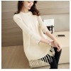 112 loose A-line tassel long sweater