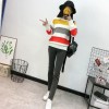 6616 rainbow stripes Harajuku sweater