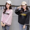 8566 hooded letters print loose sweatshirt