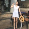 0152 Korea retro style solid color sleeveless knitted dress