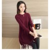 112 loose A-line tassel long sweater