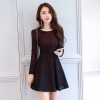 2621 autumn lace contract color dress