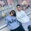 523 Korea ulzzang number 424 embroidery couple sweatshirt